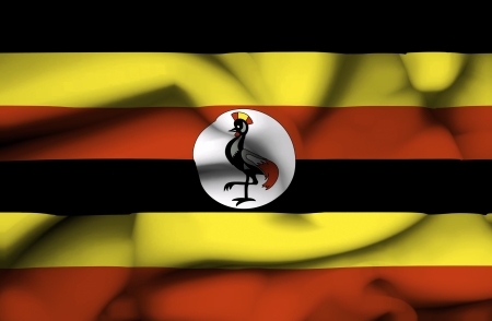 Uganda waving flagの写真素材
