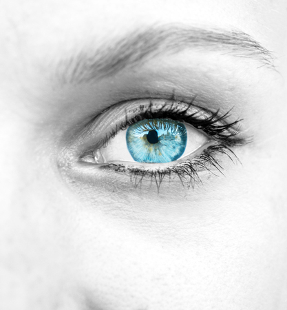 Beautiful blue woman eyeの写真素材