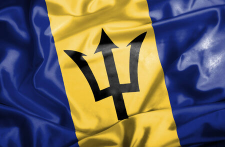 Barbados waving flagの写真素材