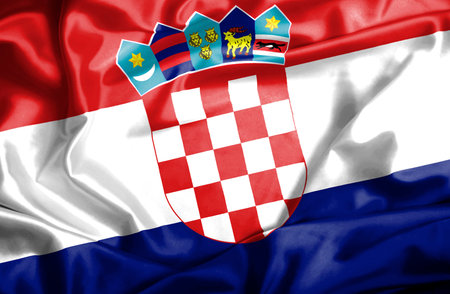 Croatia waving flagの写真素材