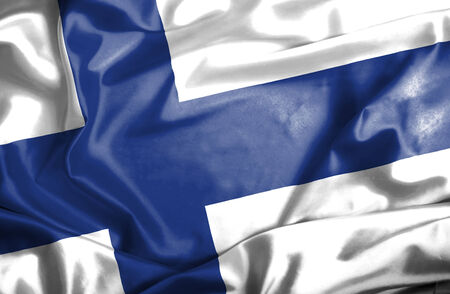 Finland waving flagの写真素材