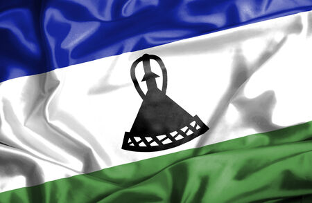 Lesotho waving flagの写真素材