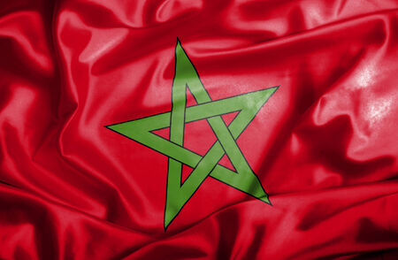Morocco waving flagの写真素材
