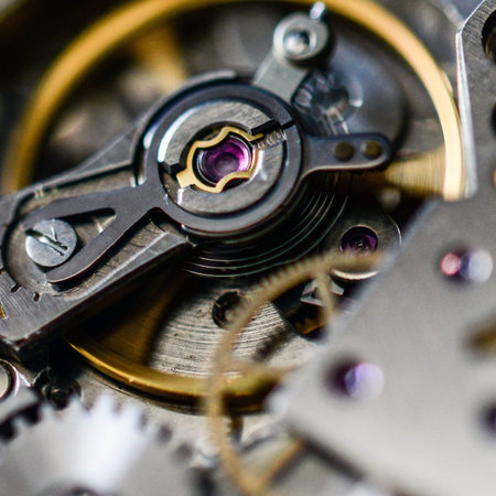 Extreme macro shot of watch mechanism