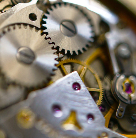 Extreme macro shot of watch mechanism