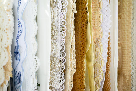 Traditional Greek table coversの写真素材