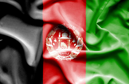 Afghanistan waving flagの写真素材