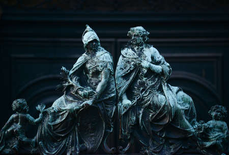 Architecture details near San Marco Piazza at Venice Italyの写真素材