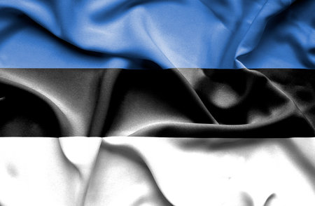 Estonia waving flagの写真素材