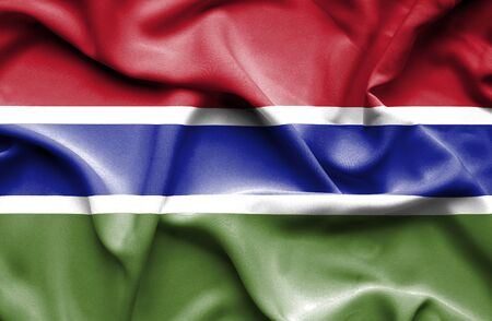 Gambia waving flagの写真素材