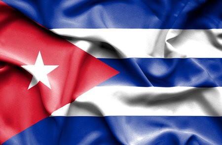 Cuba waving flagの写真素材