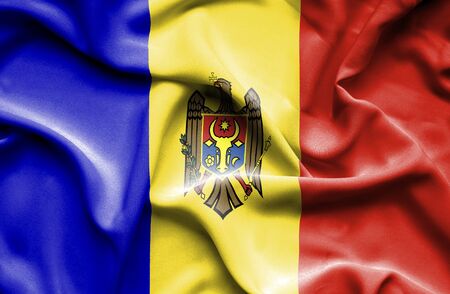 Moldavia waving flagの写真素材