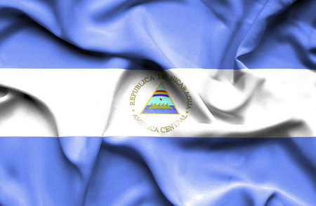 Nicaragua waving flagの写真素材