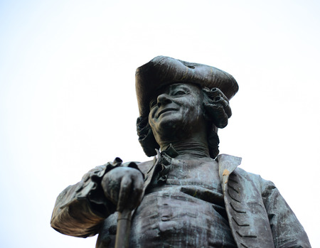 Statue of the great Italian playwright and librettist Carlo Goldoni in Venice Italyのeditorial素材