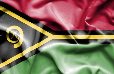 Vanuatu waving flagの写真素材