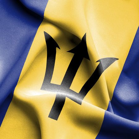 Barbados waving flagの写真素材