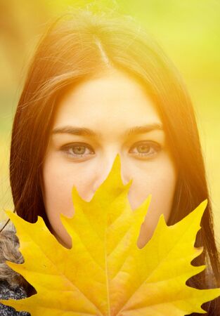 Autumn girl portraitの写真素材