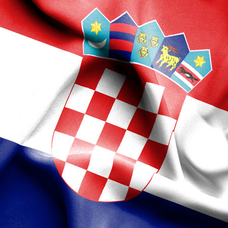 Croatia waving flagの写真素材