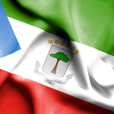 Equatorial Guinea waving flagの写真素材