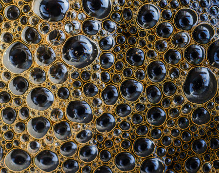 Extreme macro shot of coffee foam