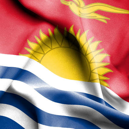 Kiribati waving flagの写真素材