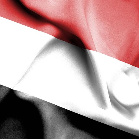 Yemen waving flagの写真素材