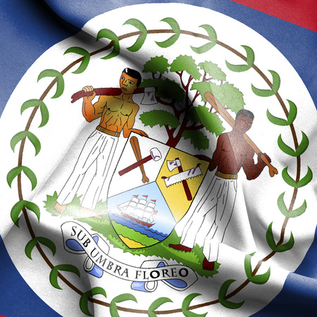 Belize waving flagの写真素材