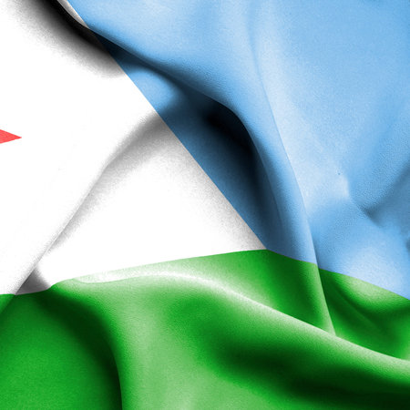 Dijbouti waving flagの写真素材