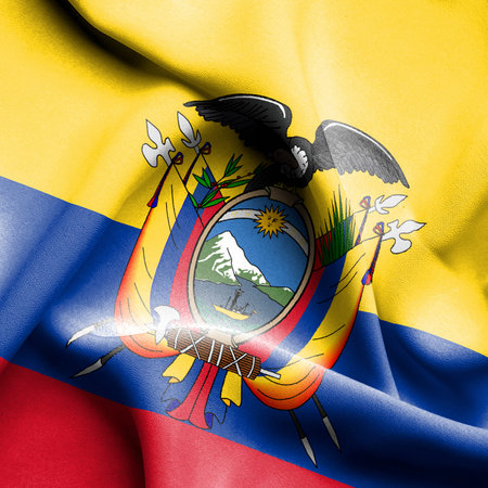 Ecuador waving flagの写真素材