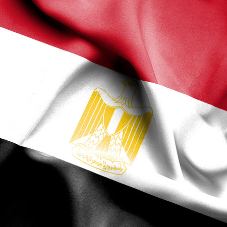 Egypt waving flagの写真素材