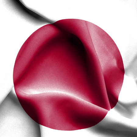 Japan waving flagの写真素材
