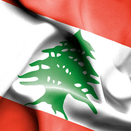 Lebanon waving flagの写真素材