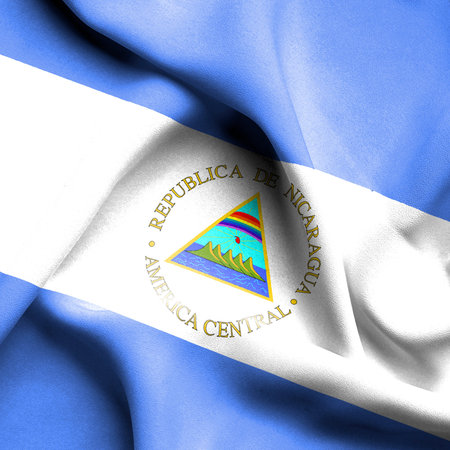 Nicaragua waving flagの写真素材