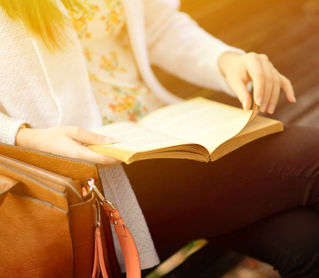 Reading a book conceptの写真素材