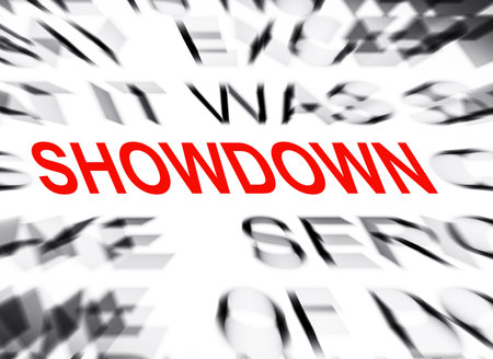 Blured text with focus on SHOWDOWNの写真素材 [40049000892] - イメージマート