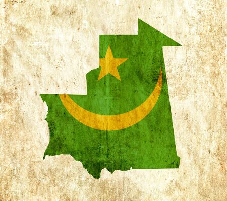 Vintage paper map of Mauritaniaの写真素材