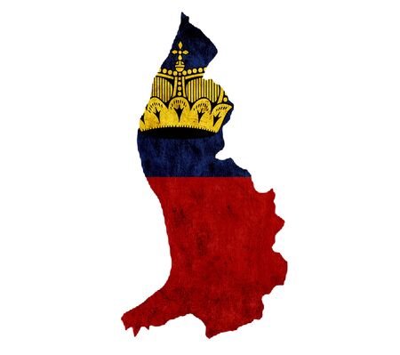 Vintage paper map of Lichtensteinの写真素材