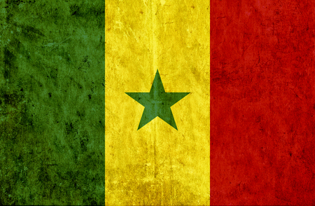 Grungy paper flag of Senegalの写真素材
