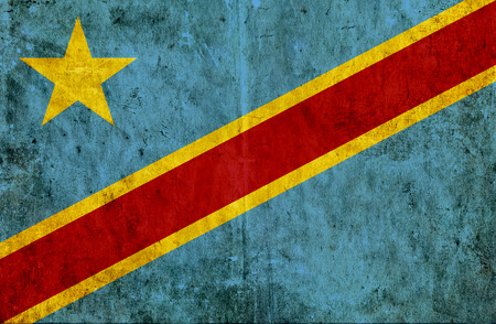 Grungy paper flag of Congo Democratic Republicの写真素材