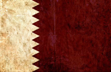 Grungy paper flag of Qatar