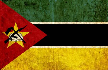 Grungy paper flag of Mozambiqueの写真素材