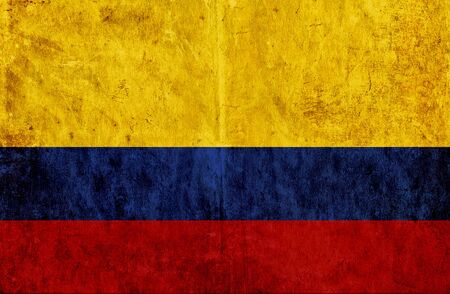 Grungy paper flag of Columbiaの写真素材