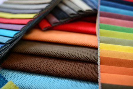 Group of multicolored fabricsの写真素材