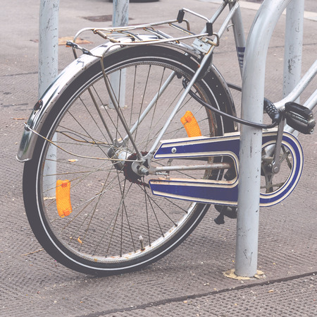 Bicycle detail on streetの写真素材