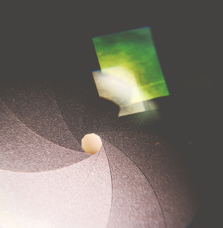 Diaphragm of a camera lens aperture macro shotの写真素材