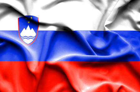 Slovenia waving flagの写真素材