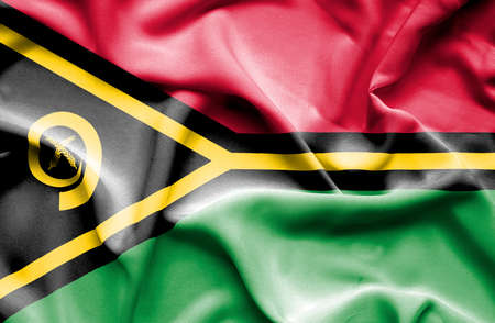 Vanuatu waving flagの写真素材