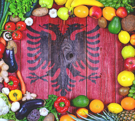 Fresh fruits and vegetables from Albaniaの写真素材