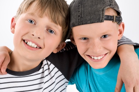 Schoolboys best of friendの写真素材