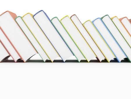 Row of rendered books isolated on whiteの写真素材